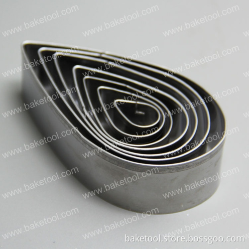 New 7pcs stainless steel leaf shape cake mold set with plain edge